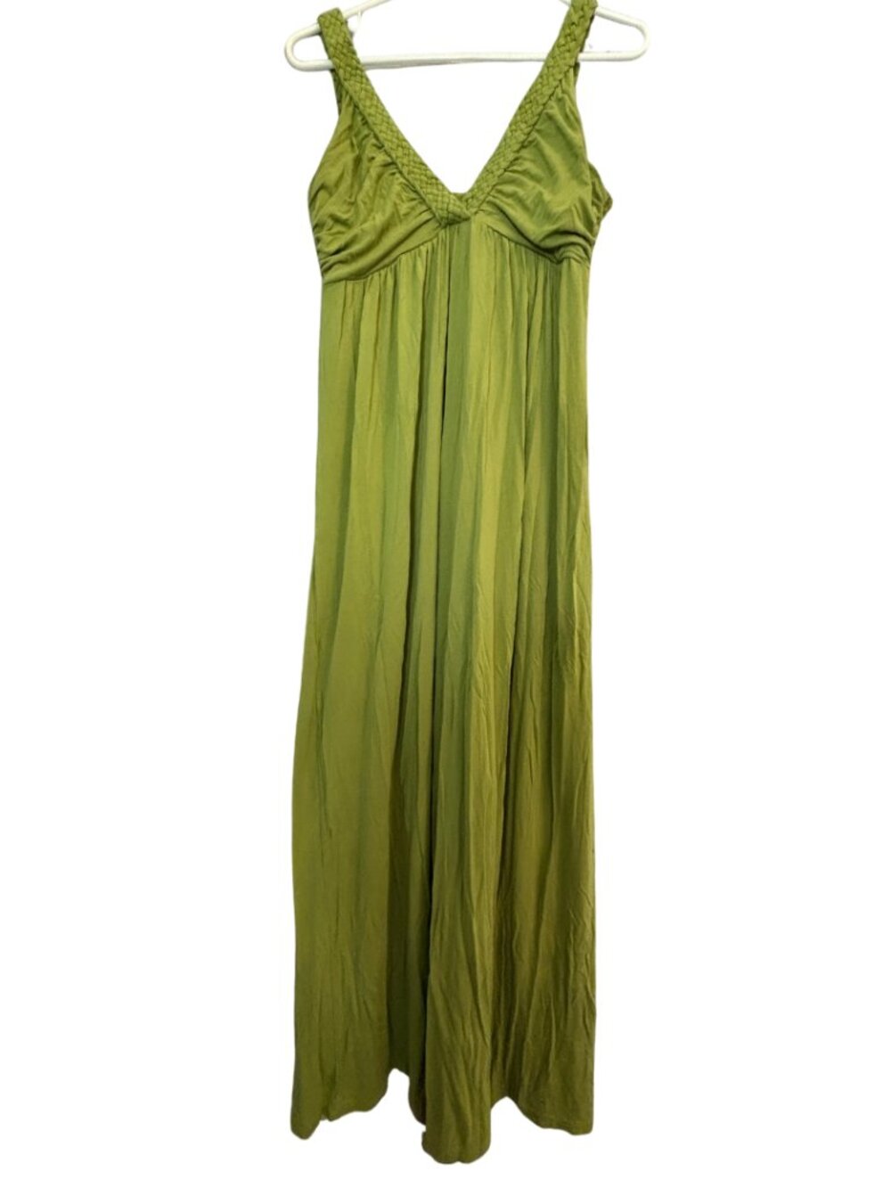 Chelsea & Theodore Chartreuse Green Maxi Dress L large